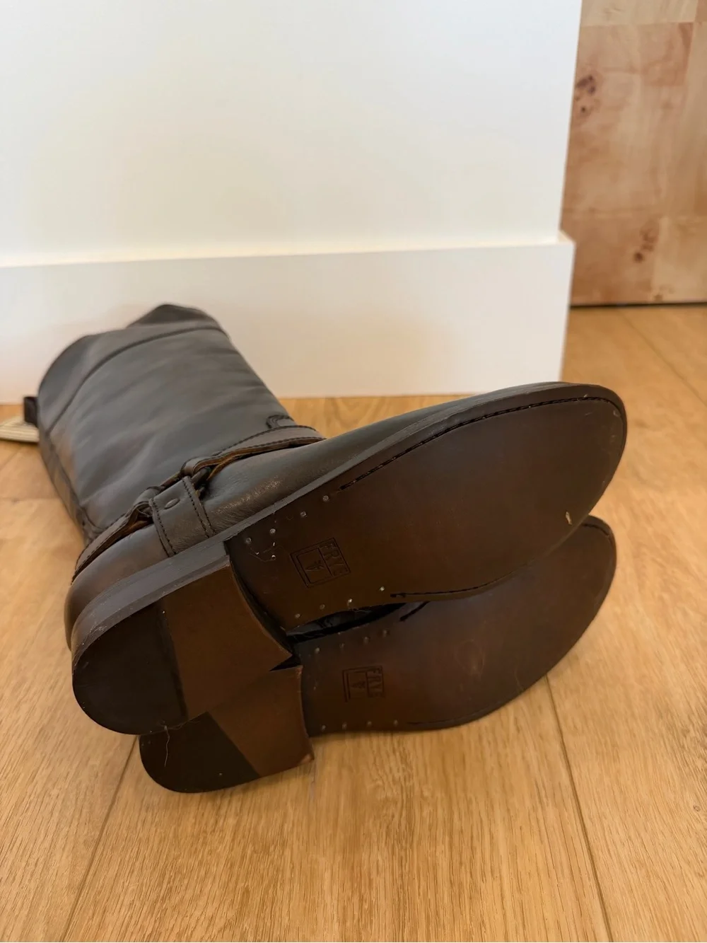 Frye Tan Leather Zip-Top Boots